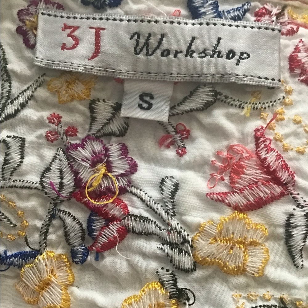 3J Workshop Johnny Was Embroidered Dress White Floral Small - Picture 11 of 12
